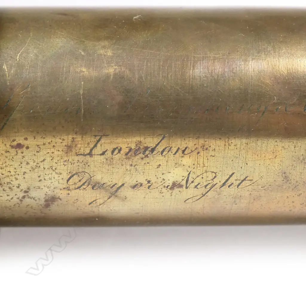SPENCER BROWNING & CO 'DAY & NIGHT' TELESCOPE w CANVAS WRAPPING ( DRAW STIFF, SOME DENTS) L.600mm Image 1++